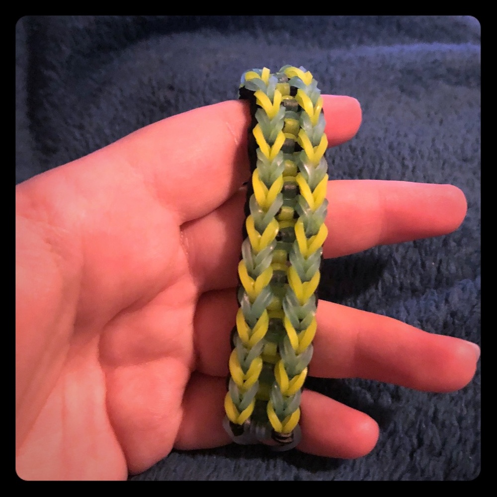 Rainbow loom bracelets. Different designs